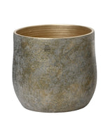 Vaso cachepot in terracotta grigio sfumato oro | Rohome | Rohome