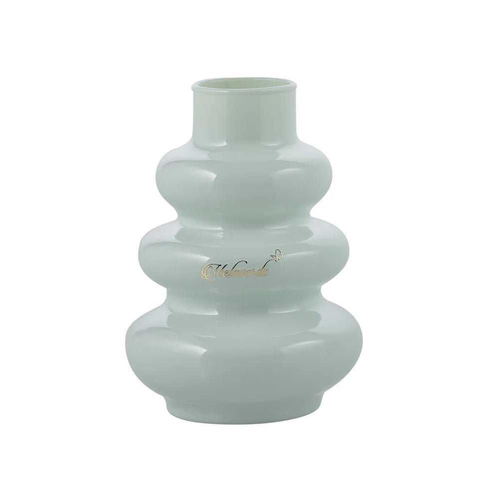 Vaso ginevra in vetro h.17cm verde salvia | Rohome | Rohome