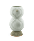 Vaso piccolo in vetro verde acqua con base in ceramica h.20cm | Rohome | Rohome