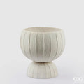 Edg - Vaso a righe bombato con piede | Rohome