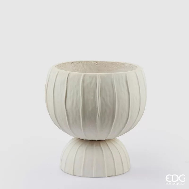 Edg - Vaso a righe bombato con piede | Rohome