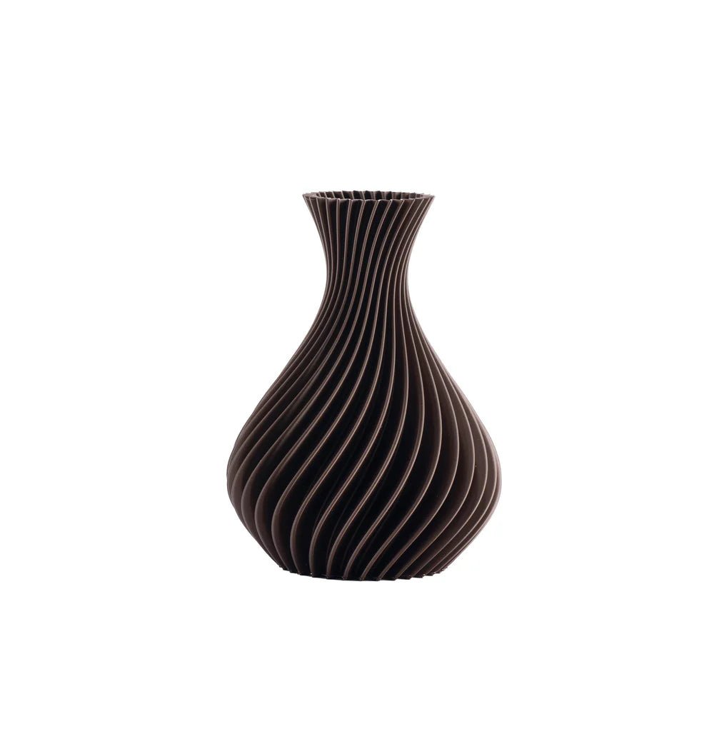 Vaso spirale Melaverde in PLA H.21cm wengè | Rohome | Rohome