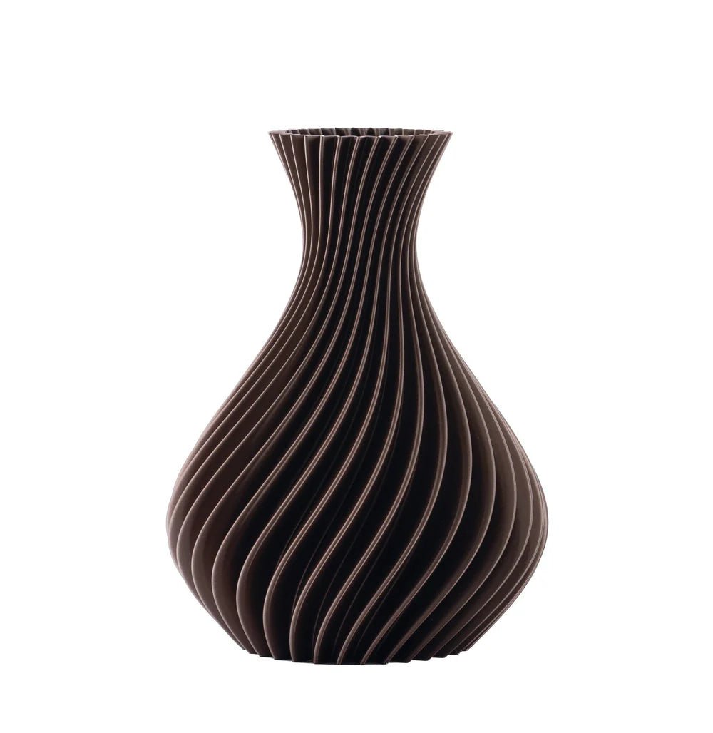 Vaso spirale Melaverde in PLA H.26cm wengè | Rohome | Rohome