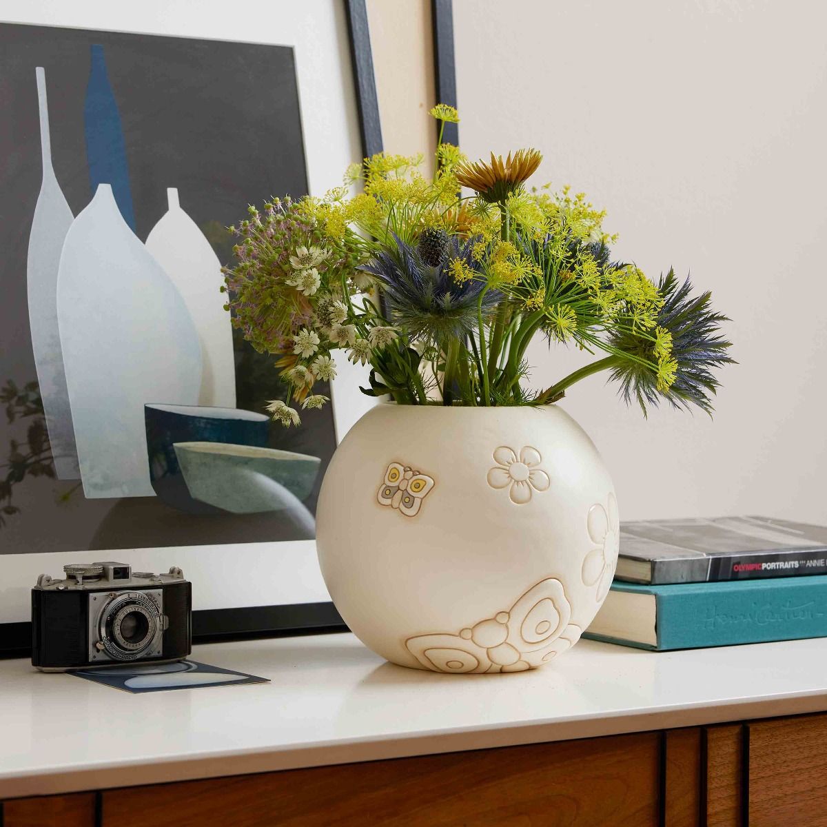 Vaso Thun Elegance con farfalle e fiori medio | Rohome - Rohome