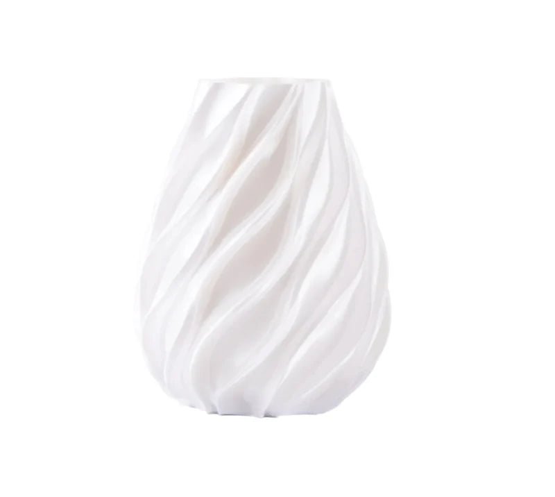 Vaso twist Melaverde in PLA H.26cm bianco | Rohome | Rohome
