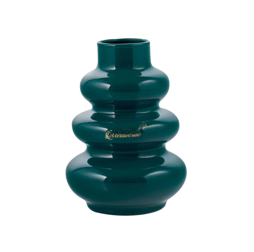 Vaso ginevra in vetro h.17cm verde petrolio | Rohome