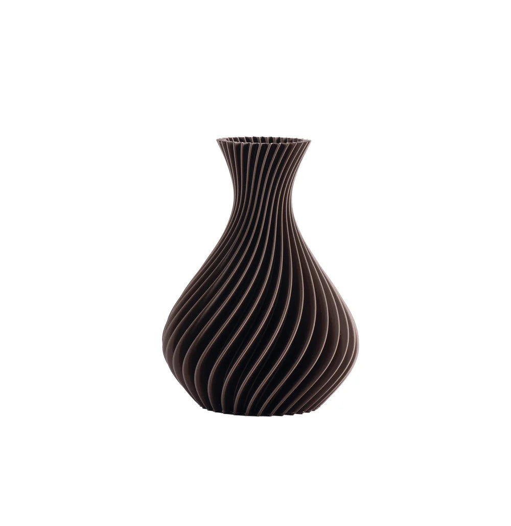 Vaso spirale Melaverde in PLA H.21cm wengè | Rohome