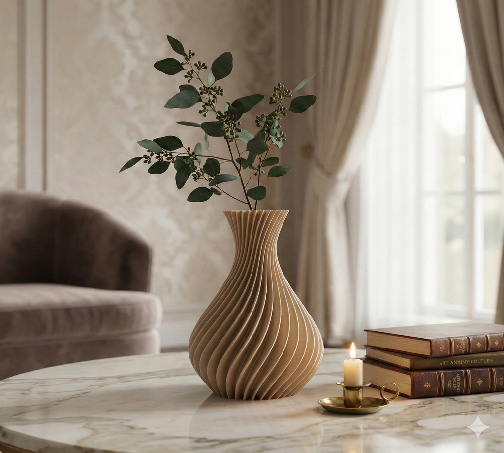 Vaso spirale Melaverde in PLA H.26cm champagne | Rohome