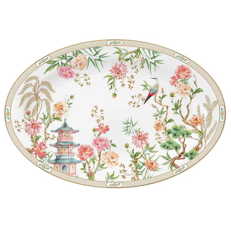 Vassoio Ovale 35x23,5cm Porcellana Jardins d'Orient | Rohome - Rohome