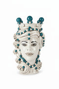 Verus - Testa di moro mediterraneo Lady ottanio e bianco h.35 | rohome | Rohome
