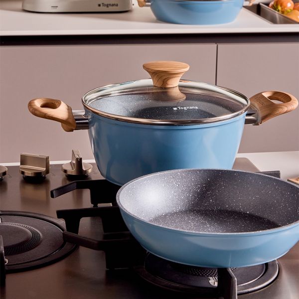 Tognana - Batteria di pentole e padelle 8 pezzi Alluminio Azzurro | Rohome