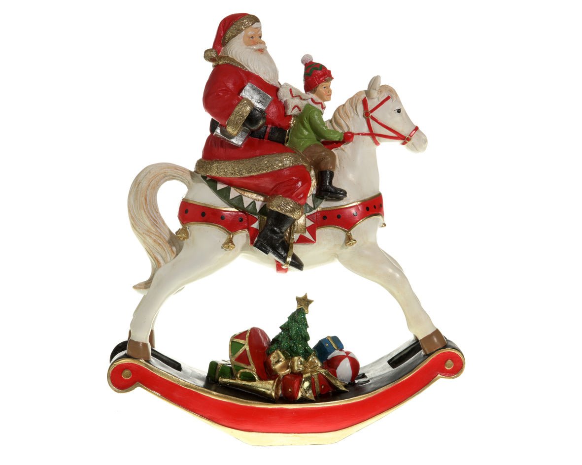 Babbo natale su cavallo a dondolo | rohome - Rohome