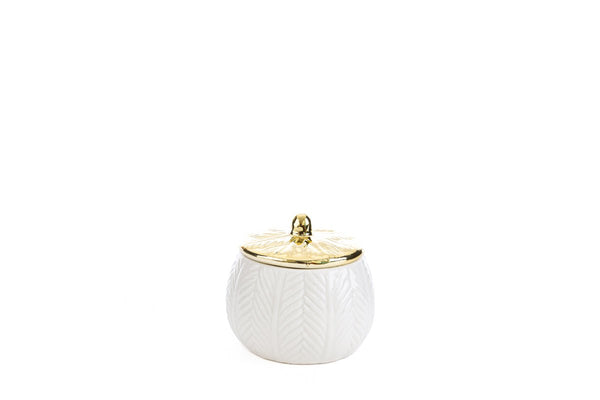 Bomboniera scatola in porcellana bianco oro | rohome - Rohome