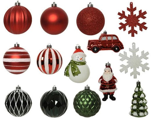 Box decorazioni albero di natale rosso, verde e bianco | rohome | Rohome