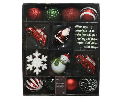 Box decorazioni albero di natale rosso, verde e bianco | rohome | Rohome
