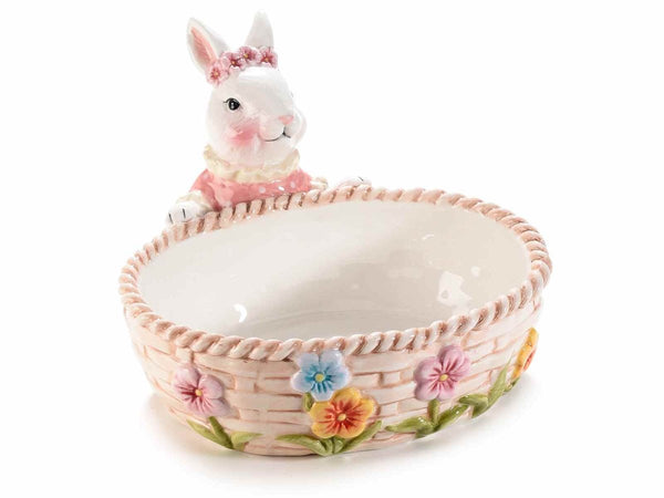 Cestino in ceramica con coniglio pasqua | rohome - Rohome - Cestino in ceramica con coniglio pasqua | rohome -