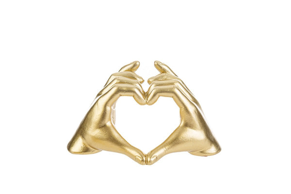 Cuore mani in resina colore oro | rohome - Rohome