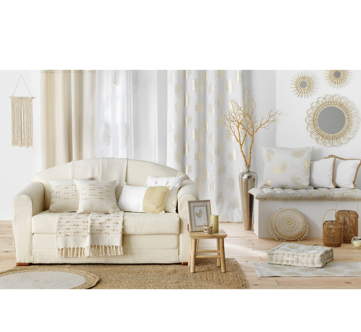 Cuscino 60x60cm bianco sunny gold | rohome - Rohome