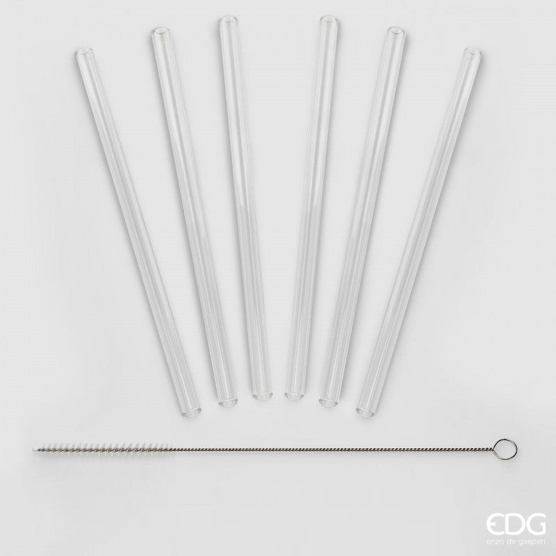 Edg - cannuccia in vetro 6pz | rohome - Rohome