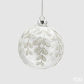 Edg - palla di natale in vetro foglie bianco | rohome | Rohome