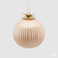 Edg - palla di natale in vetro righe crema | rohome | Rohome