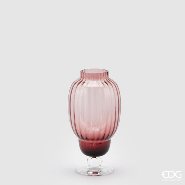 Edg- vaso biforma righe rosa antico h295 | rohome - Rohome