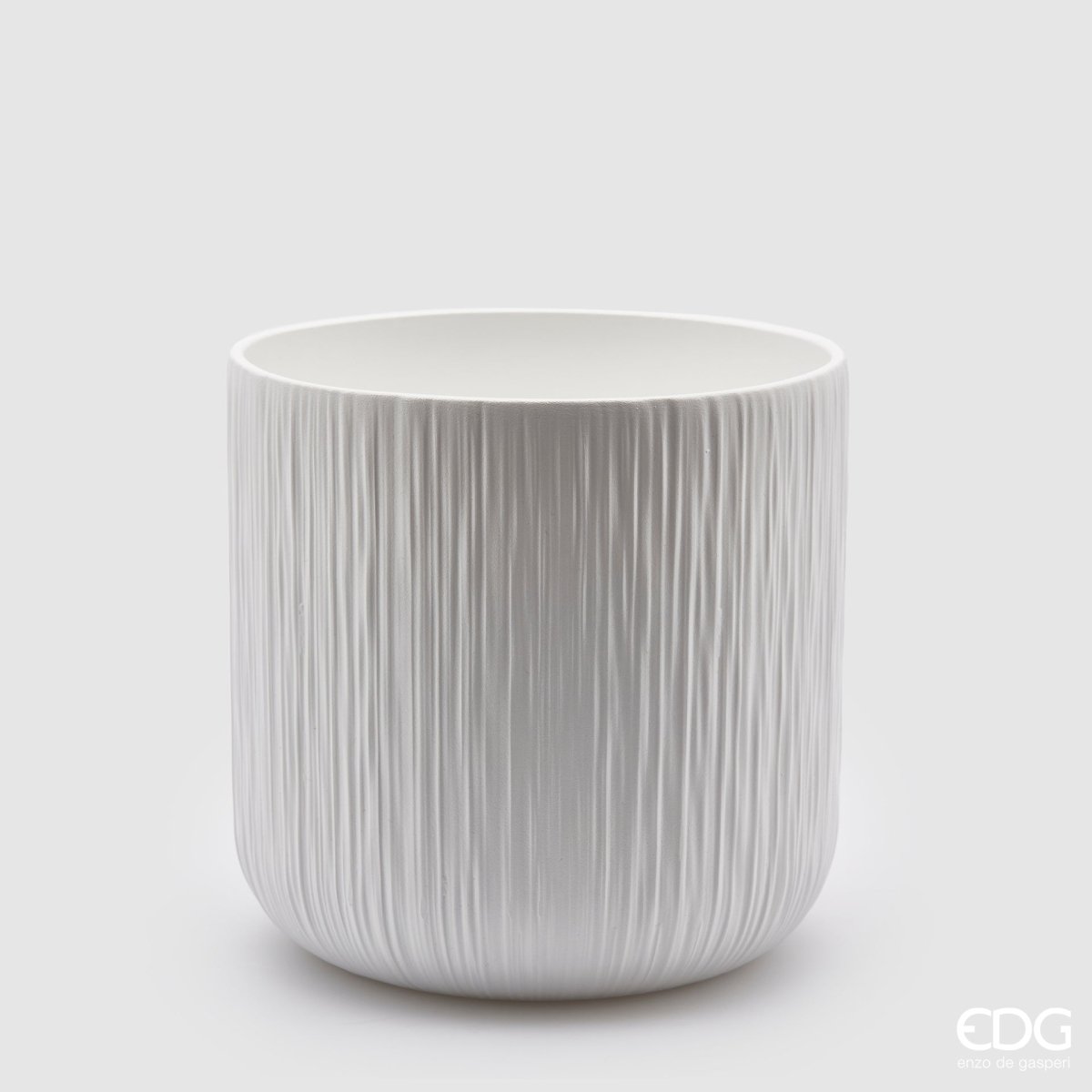 Edg - vaso in ceramica bianco rigato | rohome - Rohome