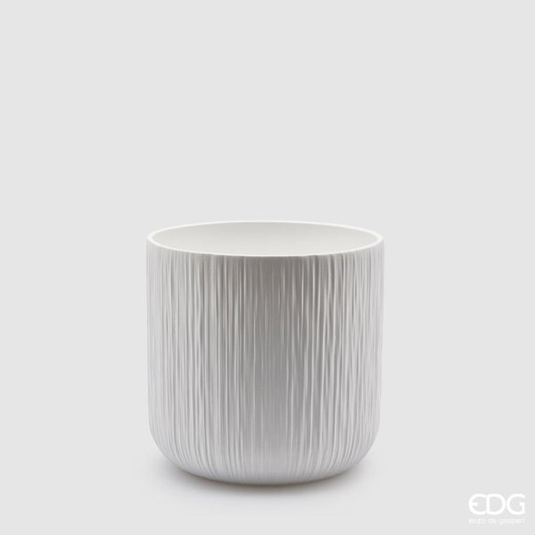 Edg - vaso in ceramica bianco rigato | rohome - Rohome