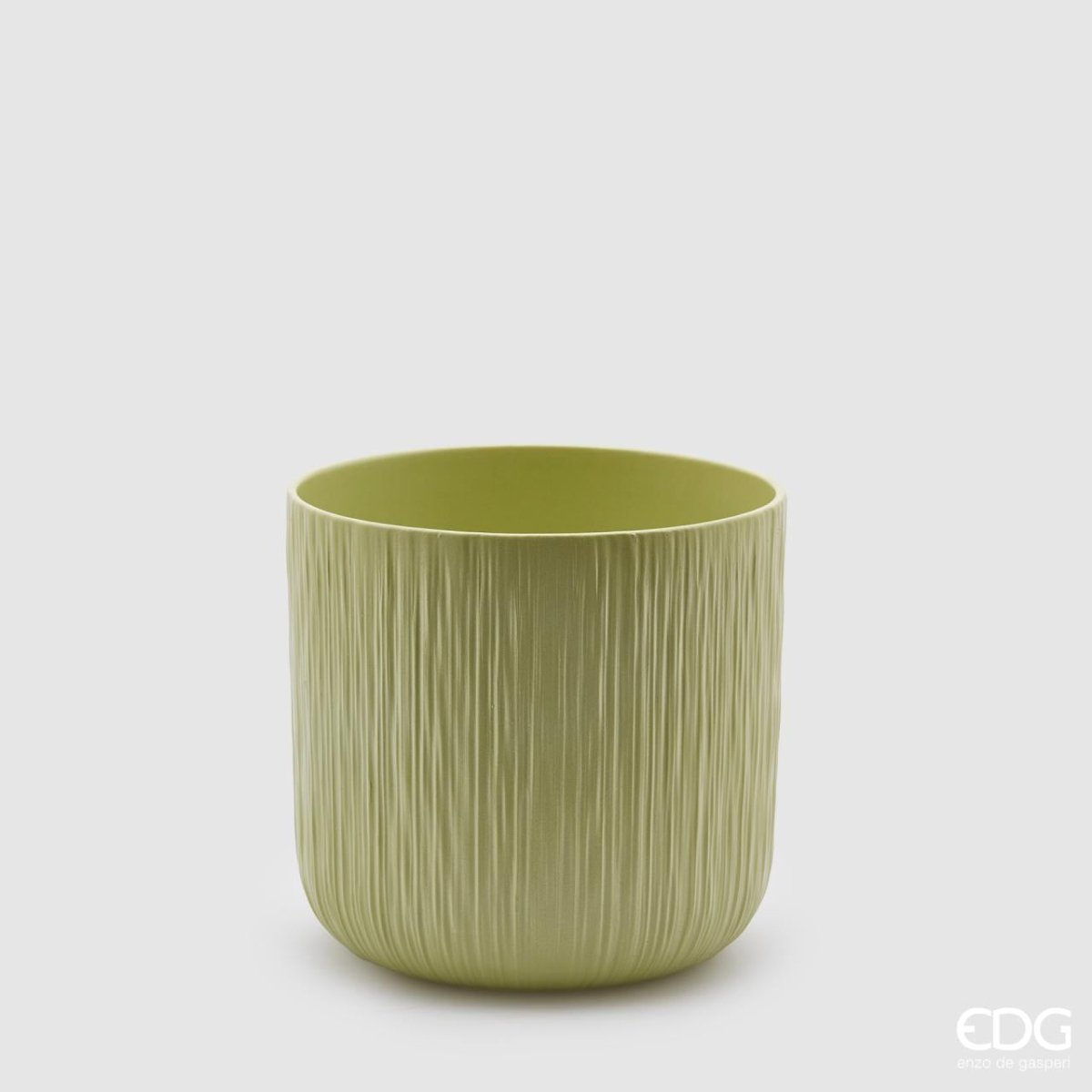 Edg - vaso in ceramica verde rigato | rohome - Rohome