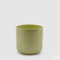 Edg - vaso in ceramica verde rigato | rohome | Rohome