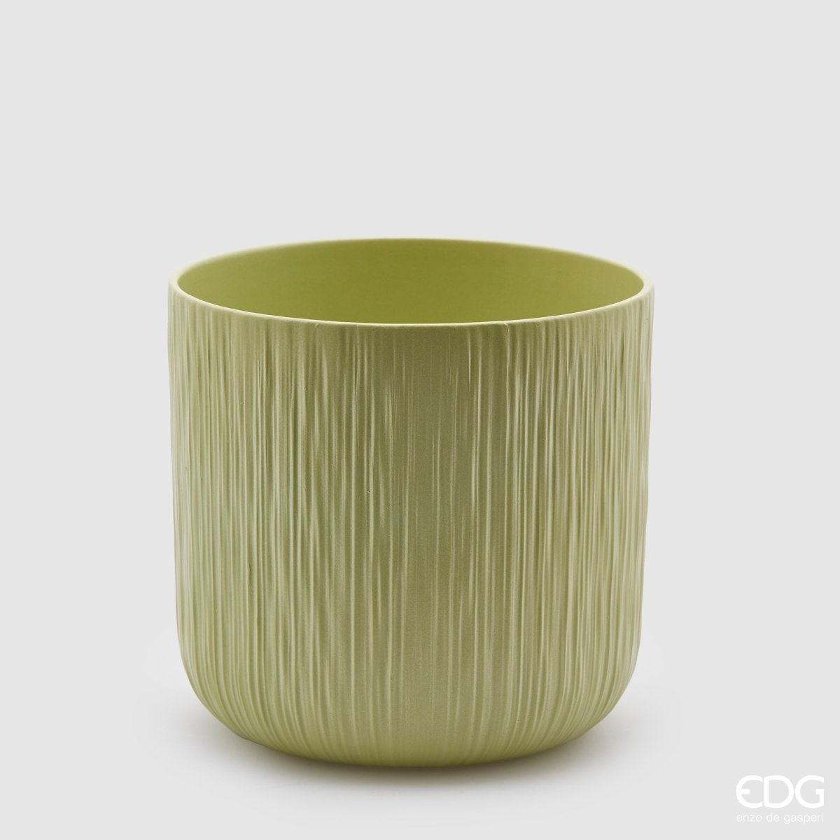 Edg - vaso in ceramica verde rigato | rohome - Rohome