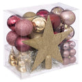 Kit palle di natale 44 pz rosa ed oro| rohome | Rohome