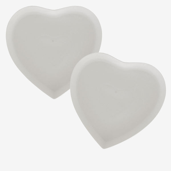 La porcellana bianca - 2 piattini cuore | rohome - Rohome