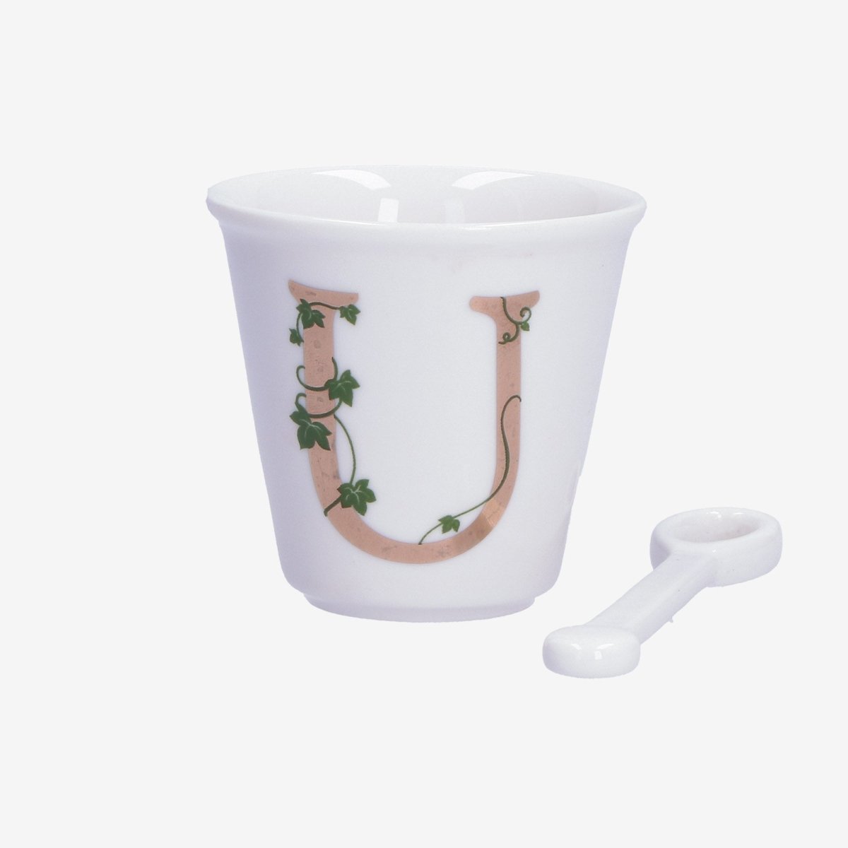 La porcellana bianca - bicchierino lettera u | rohome - Rohome
