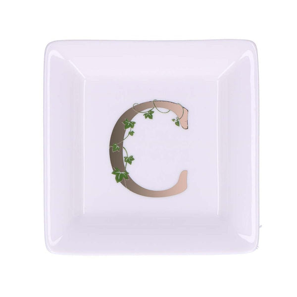 La porcellana bianca - piattino lettera c | rohome - Rohome