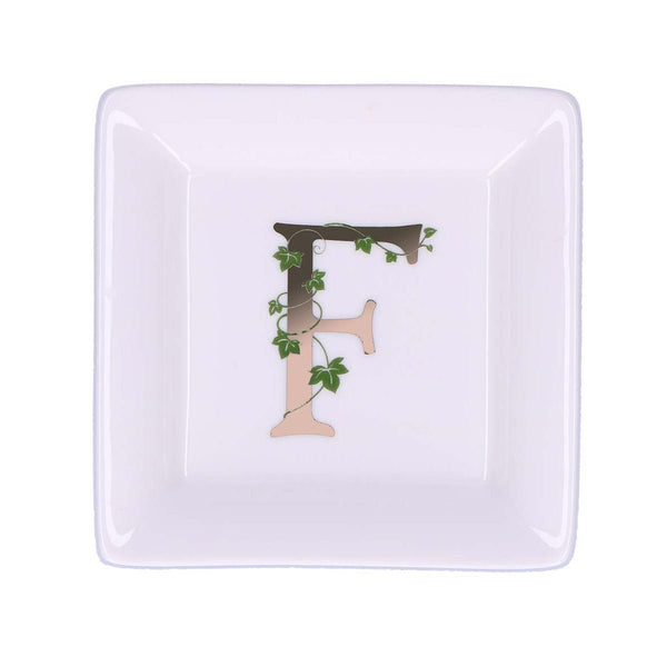 La porcellana bianca - piattino lettera f | rohome - Rohome