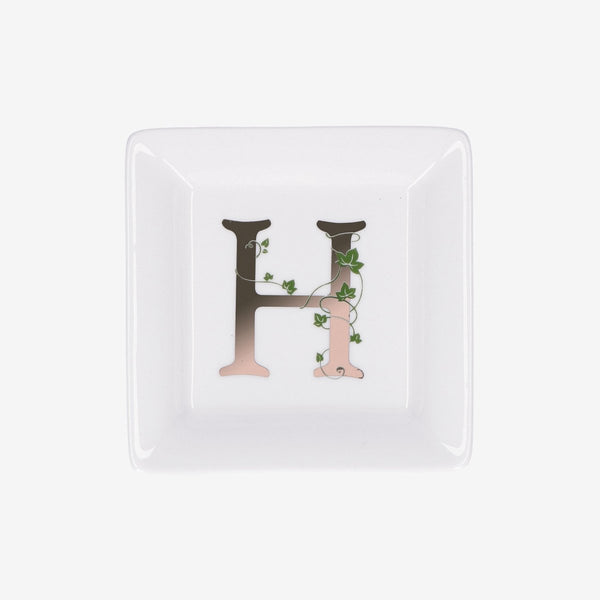 La porcellana bianca - piattino lettera h | rohome - Rohome