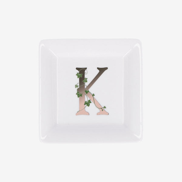 La porcellana bianca - piattino lettera k | rohome - Rohome