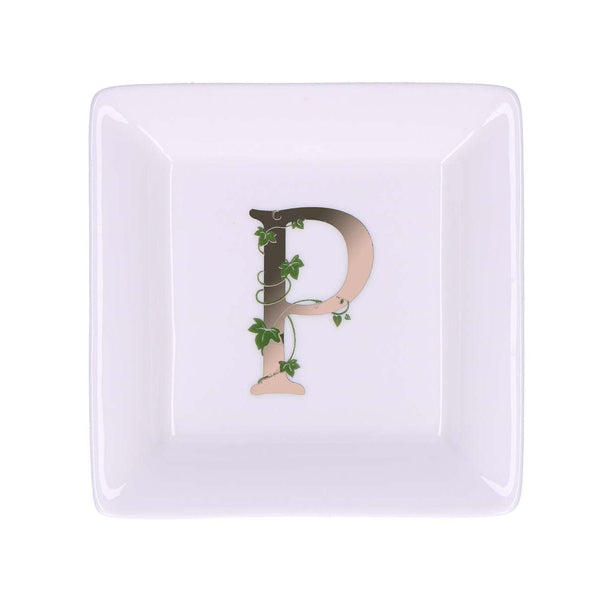 La porcellana bianca - piattino lettera p | rohome - Rohome