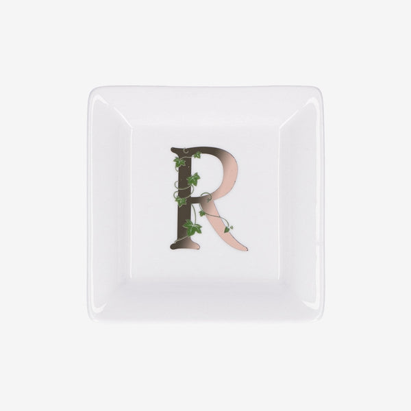 La porcellana bianca - piattino lettera r | rohome - Rohome