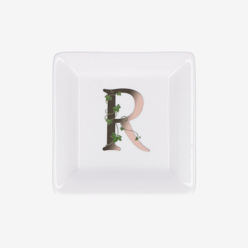 La porcellana bianca - piattino lettera r | rohome - Rohome