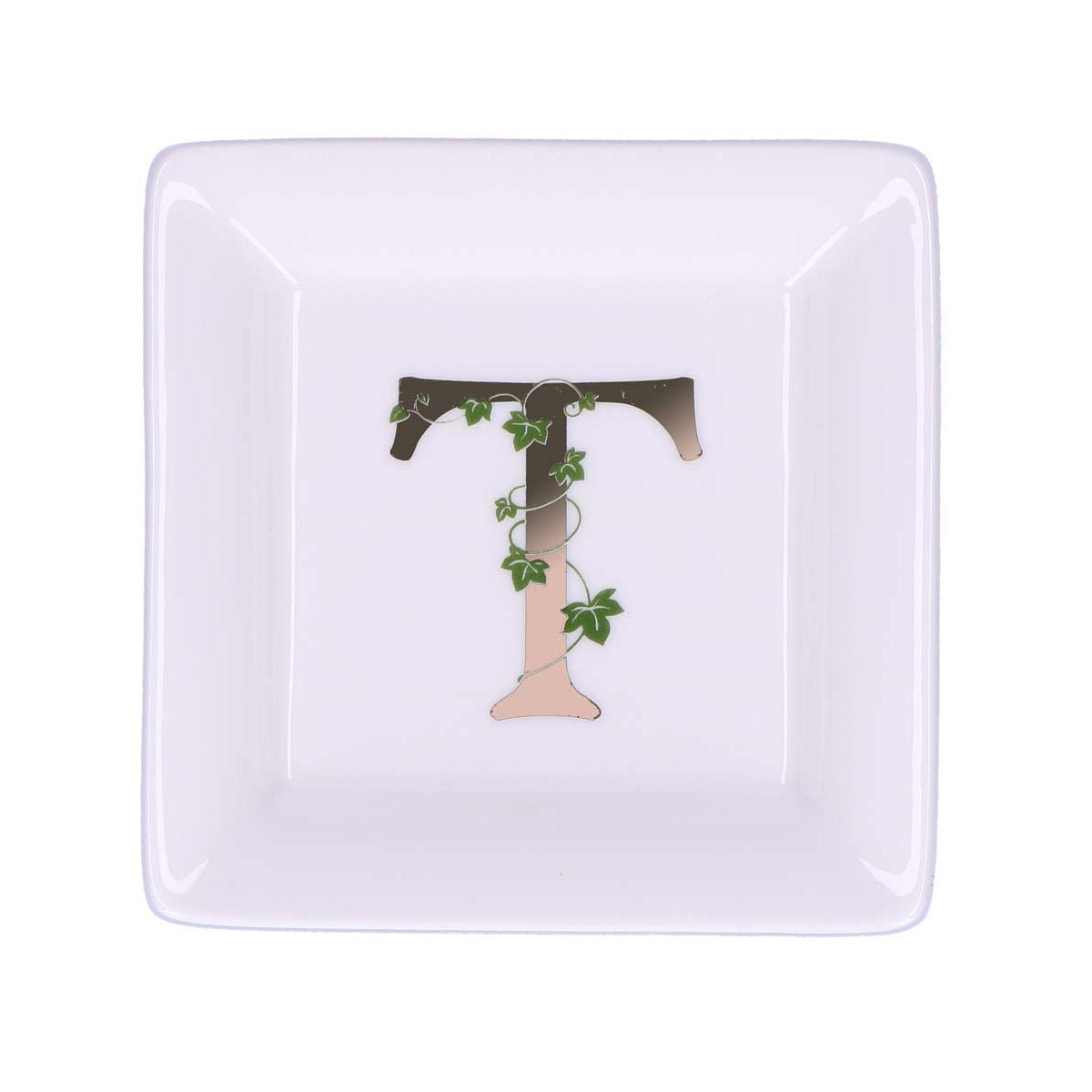 La porcellana bianca - piattino lettera t | rohome - Rohome