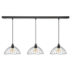 Lampadario 3 luci in metallo nero | rohome - Rohome