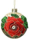Palla di natale x3 con fiori e foglie in stoffa | rohome | Rohome
