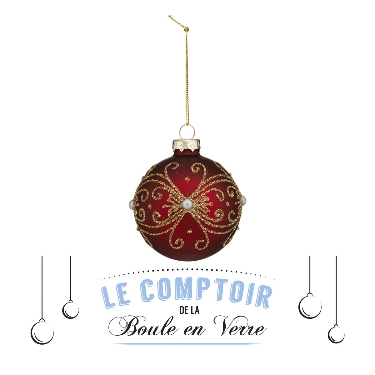 Palla di natale in vetro rossa | rohome - Rohome