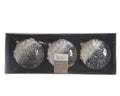 Palla di natale x3 vetro ghiaccio con perle | rohome | Rohome