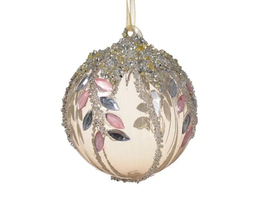 Palla di natale x3 vetro opaco con perle colorate | rohome - Rohome
