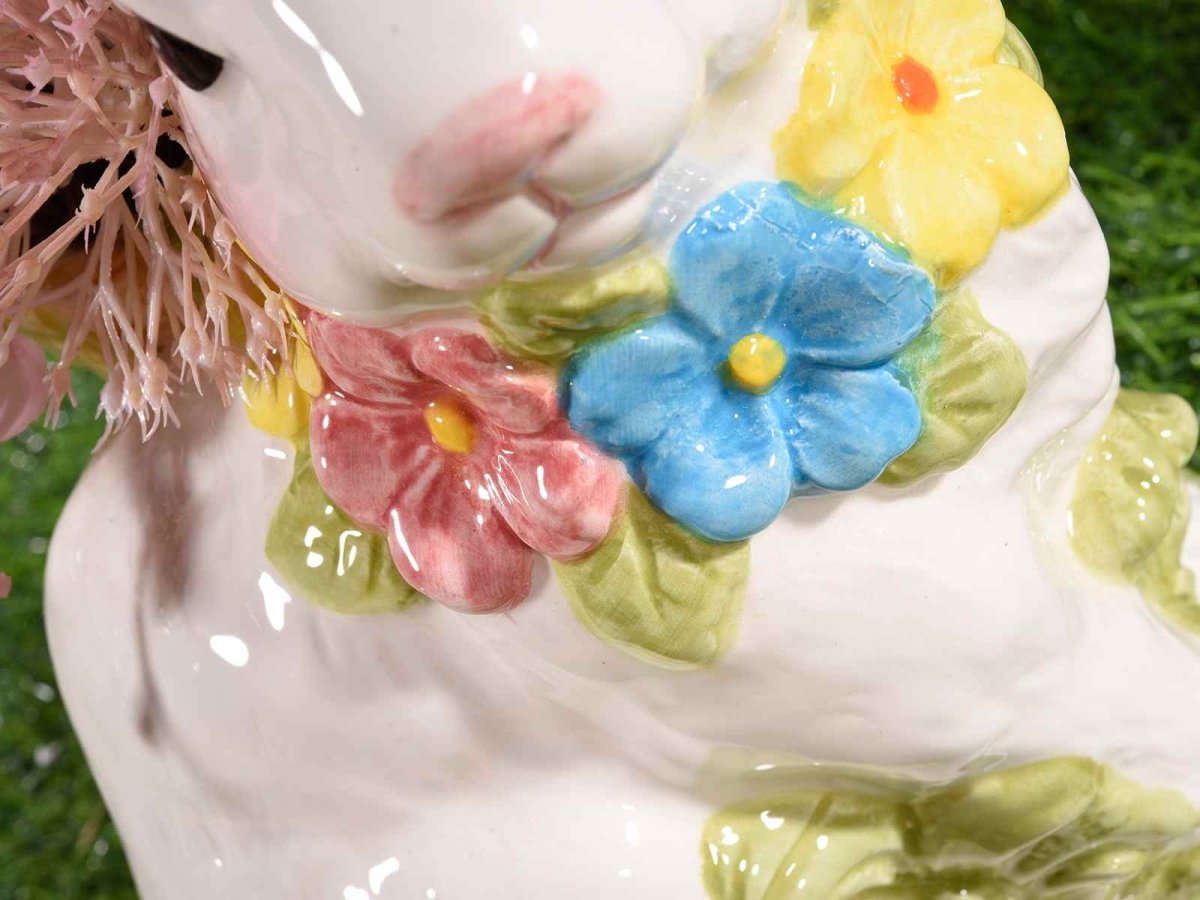 Porta vaso coniglio pasqua in ceramica | rohome - Rohome