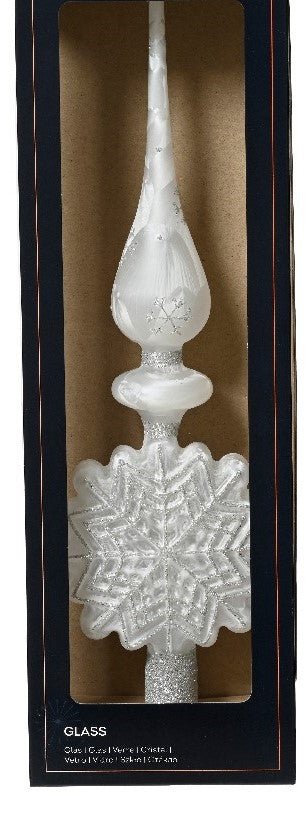 Puntale albero di natale in vetro bianco | rohome - Rohome