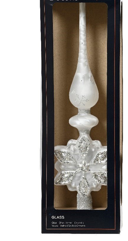 Puntale albero di natale in vetro bianco | rohome - Rohome